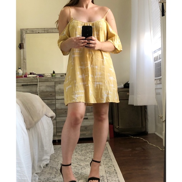 Forever 21 Yellow Off the Shoulder Boho Dress - XS - Picture 3 of 8